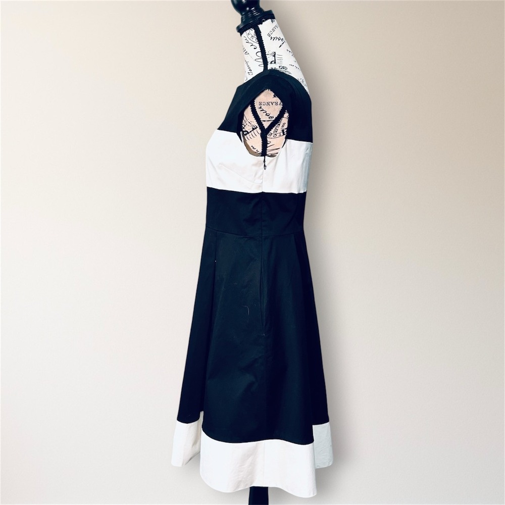 Kate Spade Adette Fit Flare Dress 10 Black White Cocktail Spring Wedding Guest - Picture 5 of 10